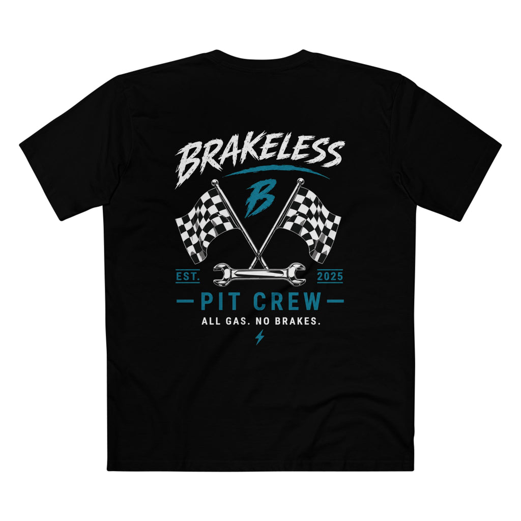 Brakeless Pit Crew T-Shirt — 'All Gas, No Brakes' Racing Tee