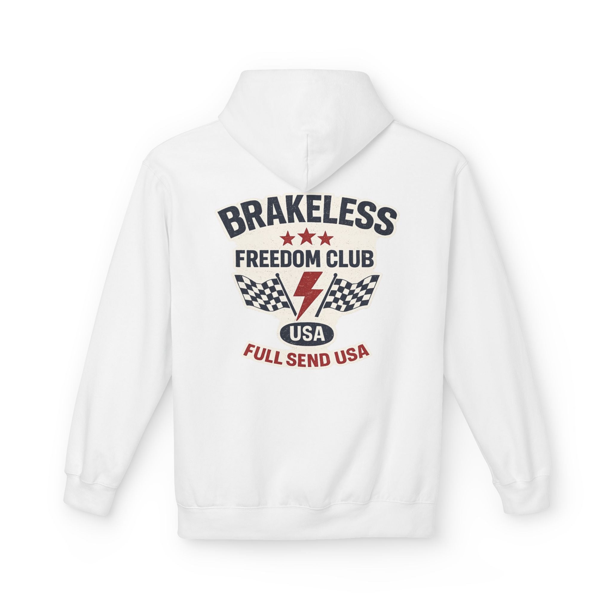 Brakeless Freedom Club Hoodie — 'No Brakes. Just Freedom.' Racing Pullover