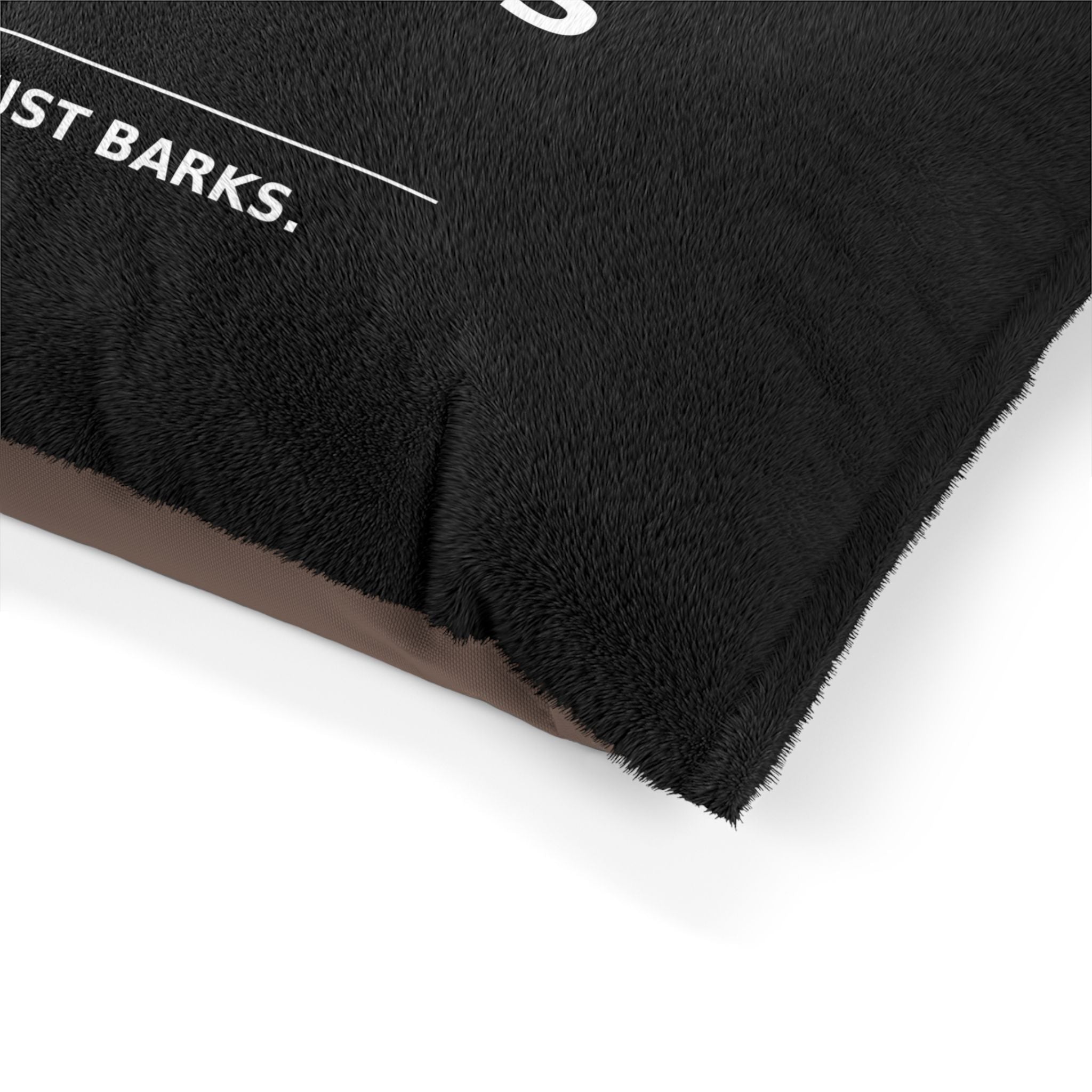 Brakeless Pets Plush Pet Bed — "No Brakes. Just Barks."