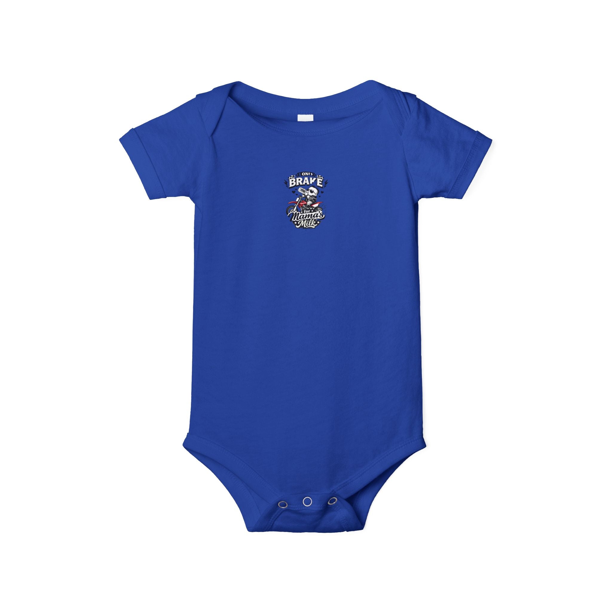 Infant One-Piece Bodysuit — ‘No Brakes’ Retro Motorcycle Chest Graphic