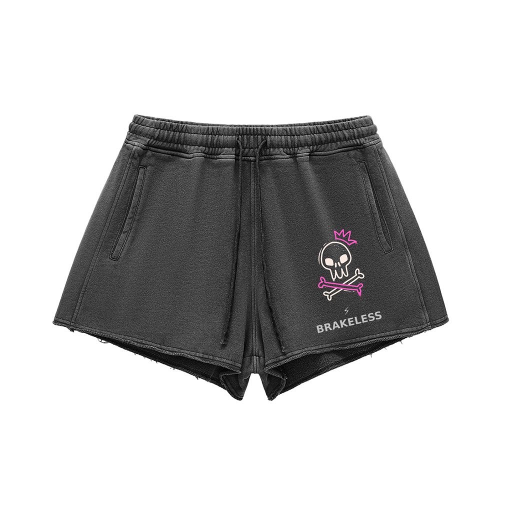 brakeless,brakeless clothing,streetwear,street wear,shorts,summer,skull,black heart,women's,break hearts