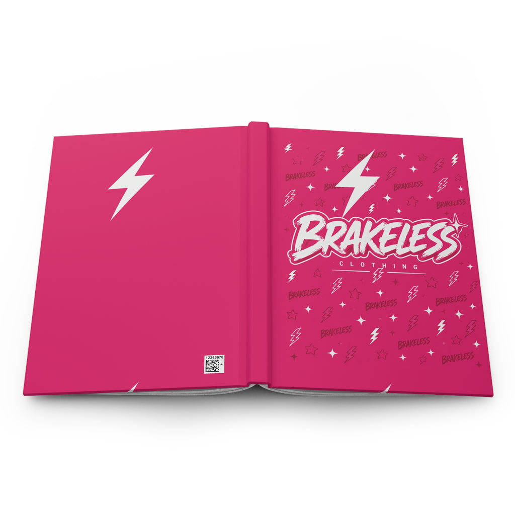 Brakeless Clothing Barbee Style Lightning Hardcover Journal — Pink Matte Notebook