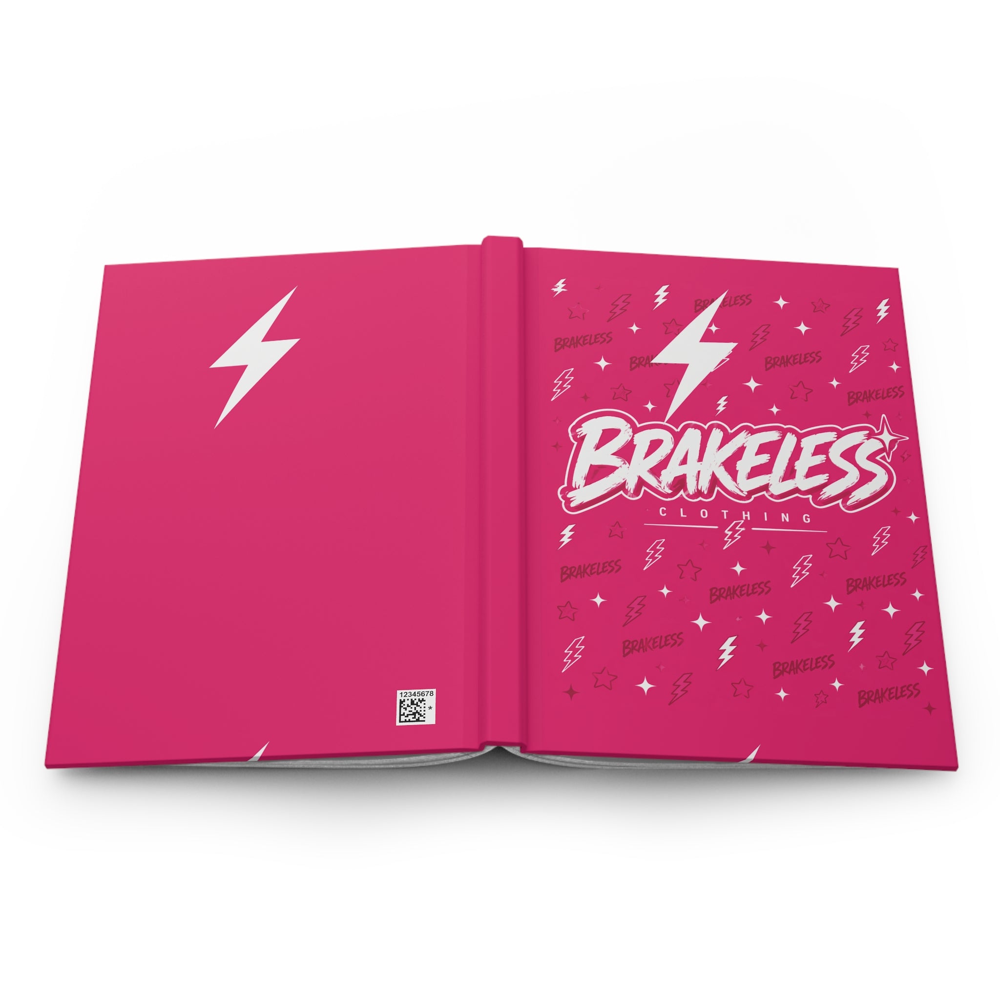 Brakeless Clothing Barbee Style Lightning Hardcover Journal — Pink Matte Notebook