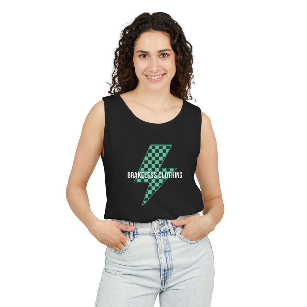 Brakeless Clothing Lightning Bolt Tank Top — Checkered Racing