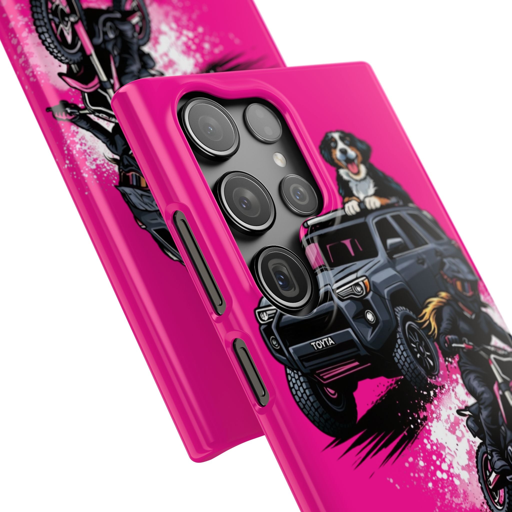 Phone Case — 'Brakeless Clothing' Off‑Road Motorcycle & 4x4 Design (Pink)