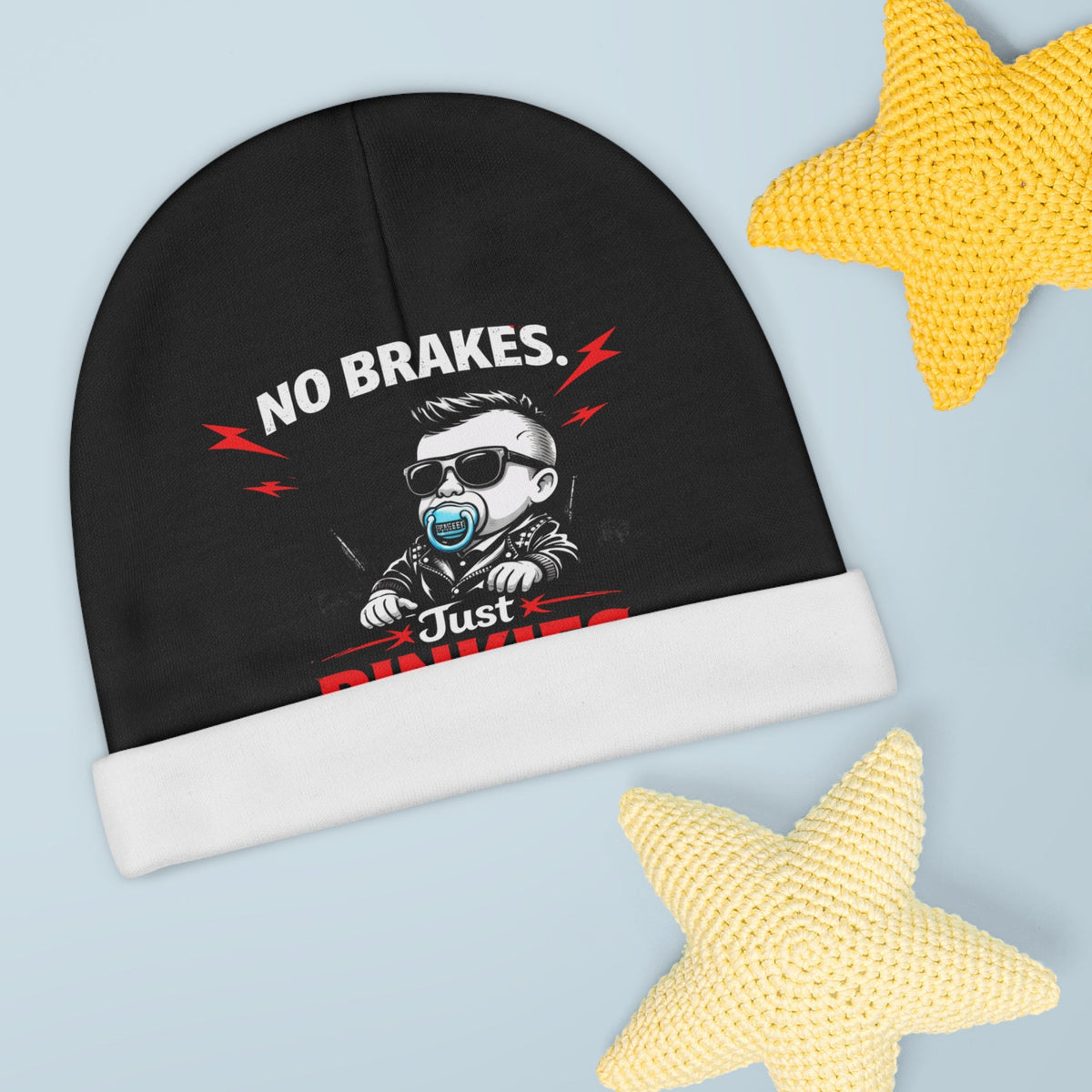 Baby Beanie — "No Brakes Just Binkies" Cool Baby Beanie - All Over Prints - BRAKELESS