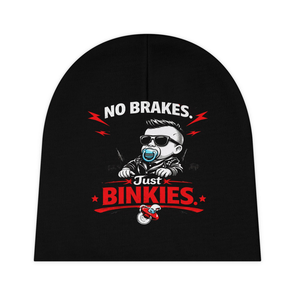 Baby Beanie — "No Brakes Just Binkies" Cool Baby Beanie - All Over Prints - BRAKELESS