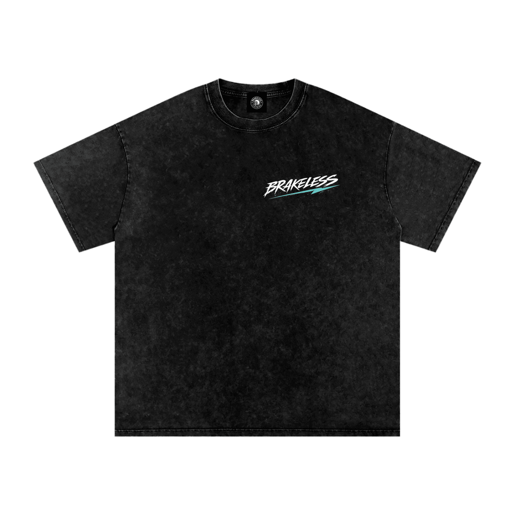 BRAKELESS ALL GAS NO BRAKES - Snow Washed Oversized Cotton T-Shirt (Women's) - BRAKELESS