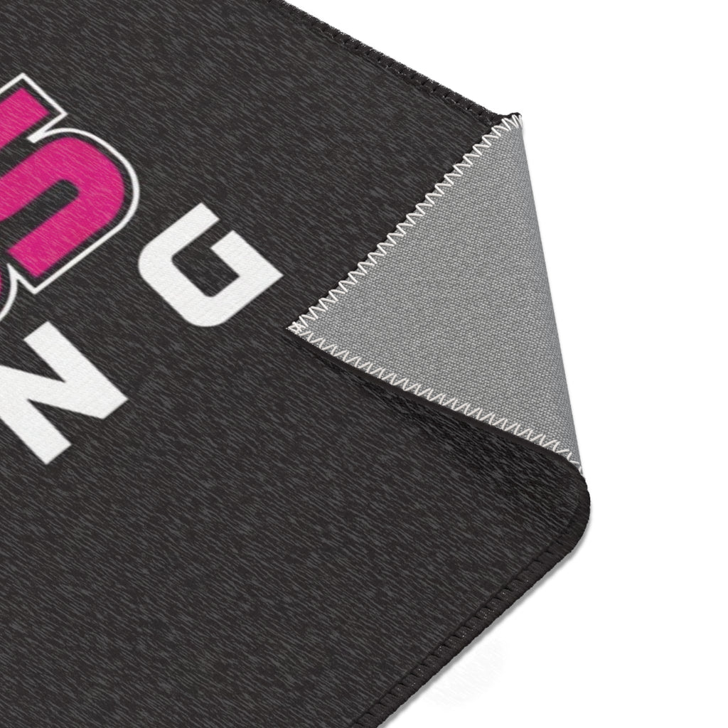 Brakeless Clothing Racing Logo Area Rug — Retro Checkered Moto Floor Mat - Home Decor - BRAKELESS