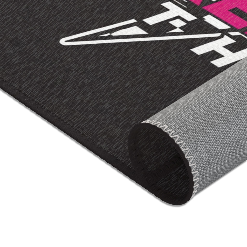 Brakeless Clothing Racing Logo Area Rug — Retro Checkered Moto Floor Mat - Home Decor - BRAKELESS