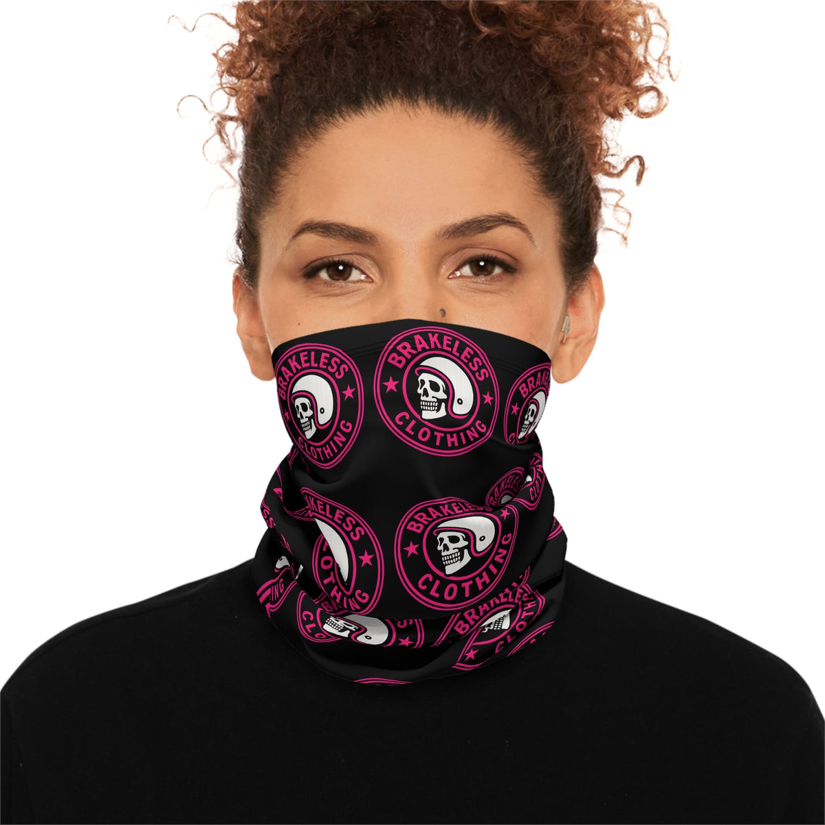 Brakeless Clothing Skull Logo Winter Neck Gaiter with Drawstring - All Over Prints - BRAKELESS