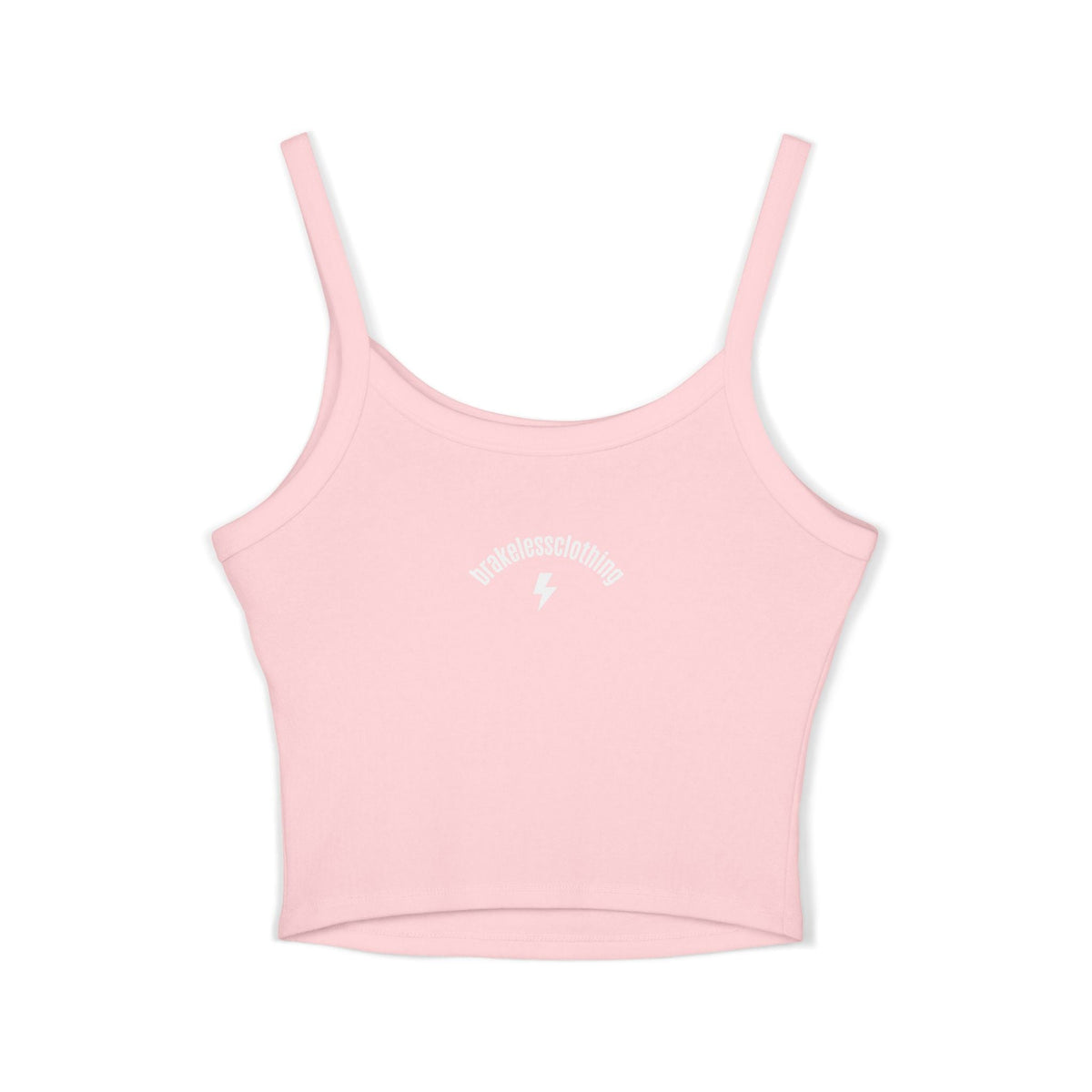 Brakeless Clothing Women's Spaghetti Strap Crop Tank — Bold Pink Logo Streetwear - Tank Top - BRAKELESS