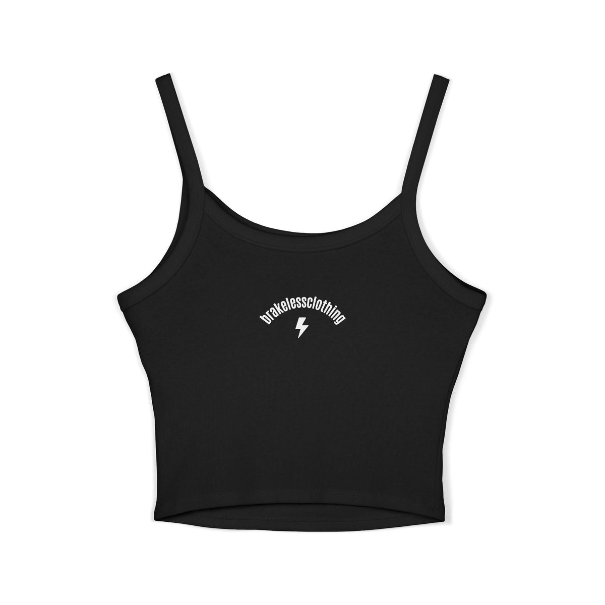 Brakeless Clothing Women's Spaghetti Strap Crop Tank — Bold Pink Logo Streetwear - Tank Top - BRAKELESS