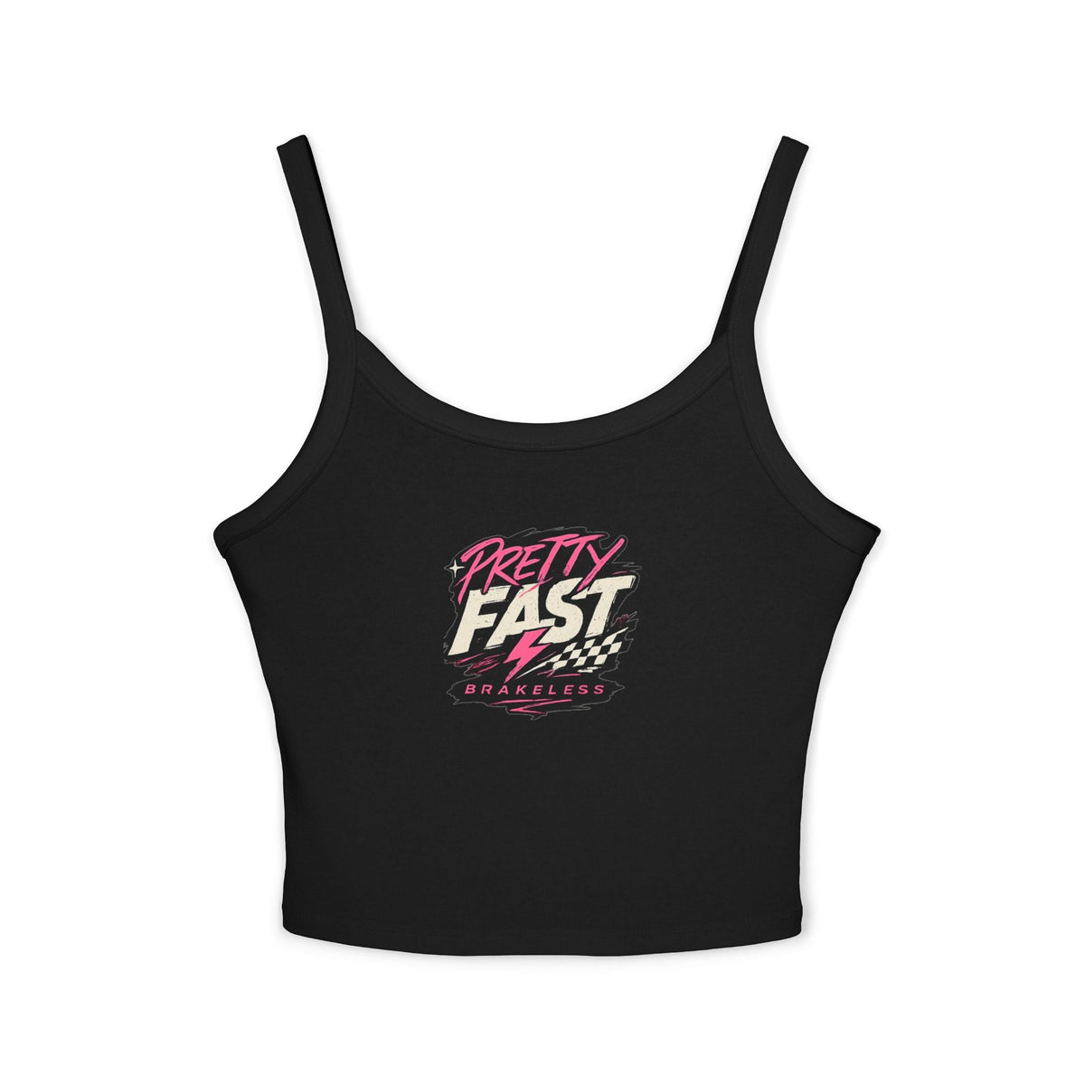 Brakeless Crop Tank Top — "Brakeless No Brakes Just Speed" Racer Chic Tank - Tank Top - BRAKELESS