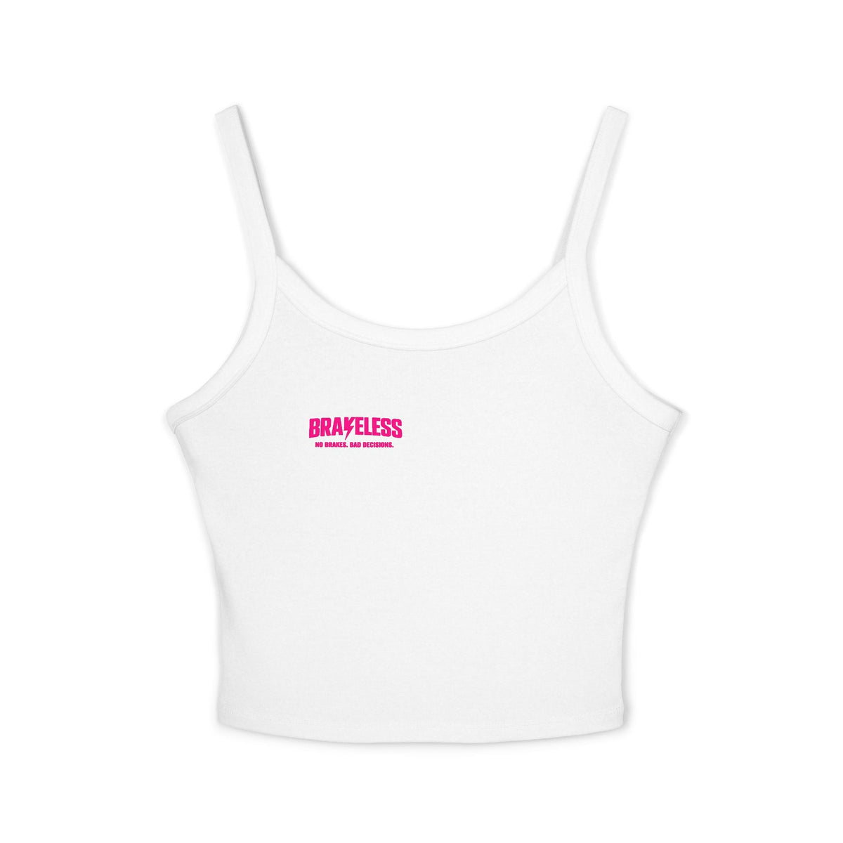 Brakeless Crop Tank Top — "Brakeless No Brakes Just Speed" Racer Chic Tank - Tank Top - BRAKELESS