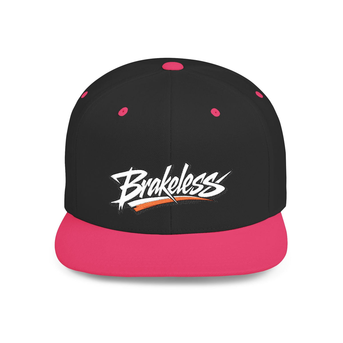 Brakeless Flat Bill Snapback Hat — Streetwear Grey Embroidered Cap - Hats - BRAKELESS
