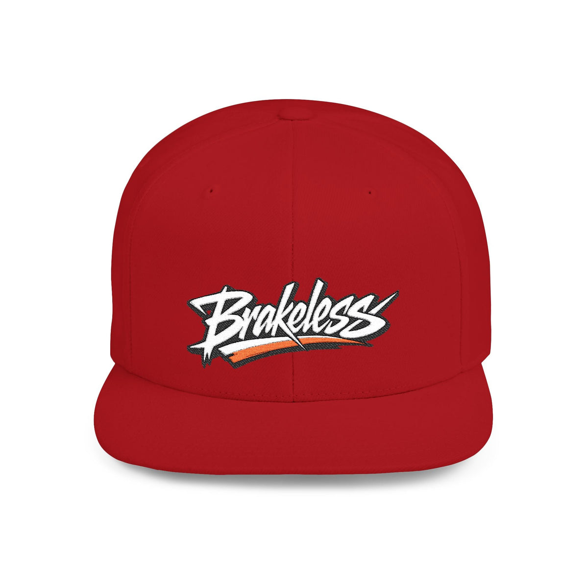 Brakeless Flat Bill Snapback Hat — Streetwear Grey Embroidered Cap - Hats - BRAKELESS