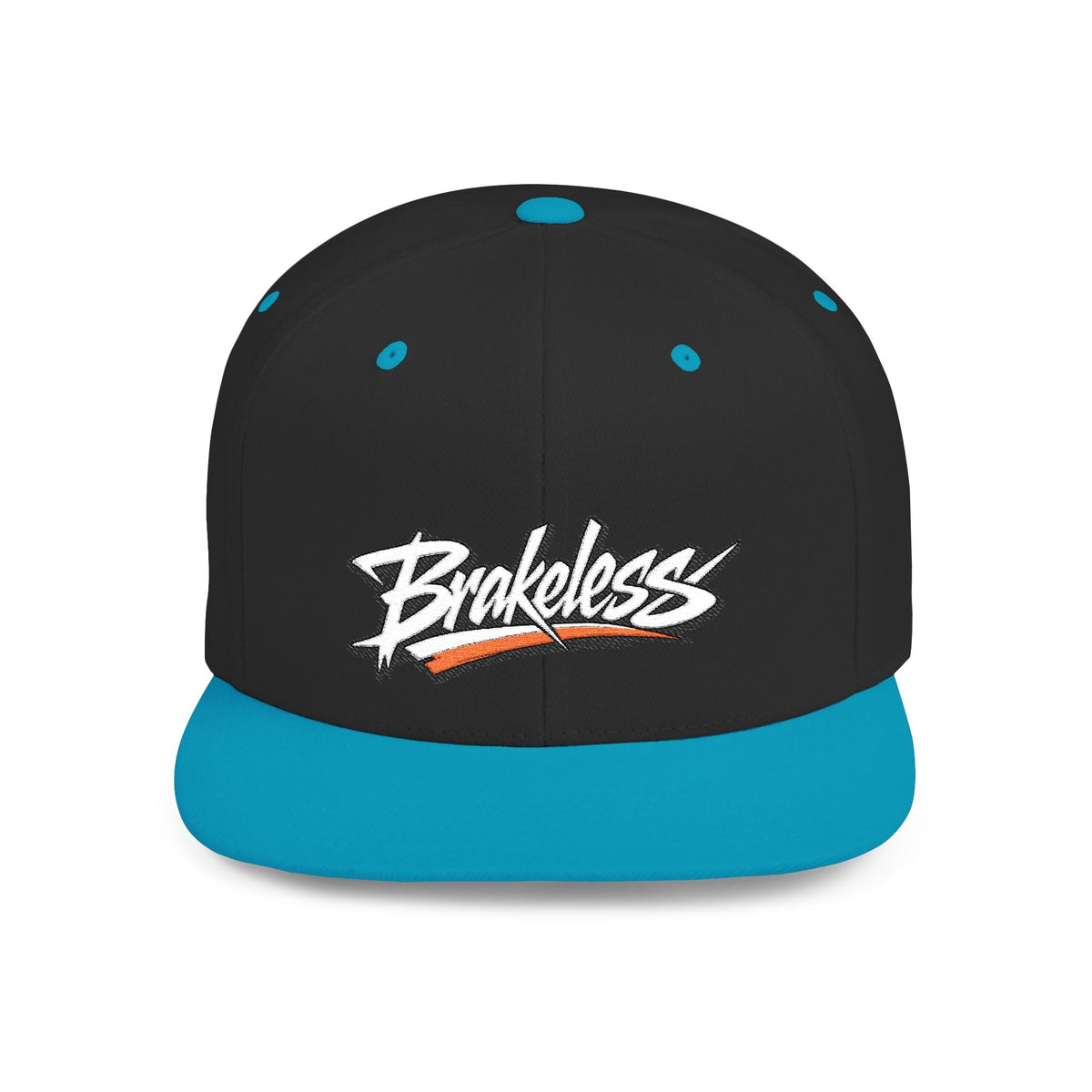 Brakeless Flat Bill Snapback Hat — Streetwear Grey Embroidered Cap - Hats - BRAKELESS