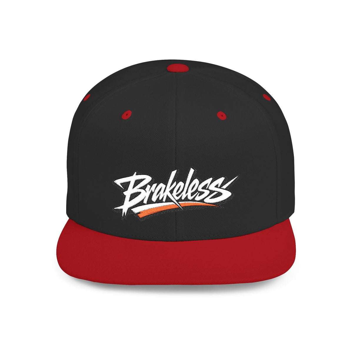 Brakeless Flat Bill Snapback Hat — Streetwear Grey Embroidered Cap - Hats - BRAKELESS