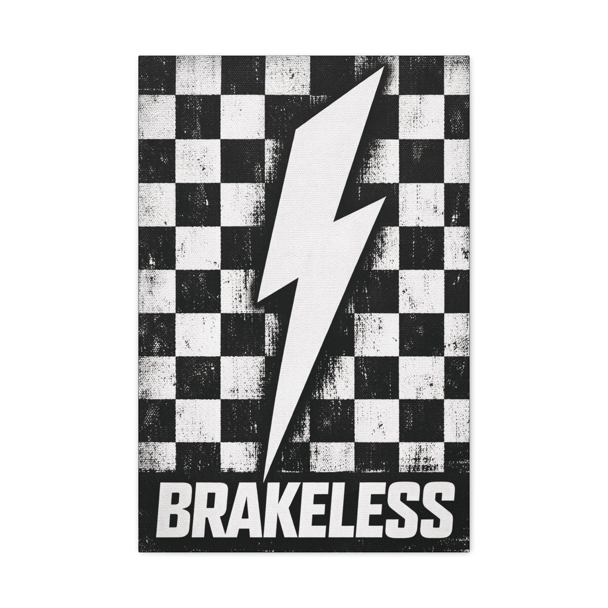 Brakeless Lightning Checkerboard Canvas Print - Canvas - BRAKELESS