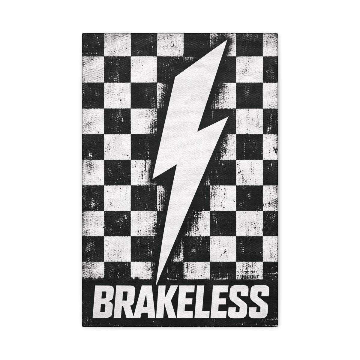 Brakeless Lightning Checkerboard Canvas Print - Canvas - BRAKELESS