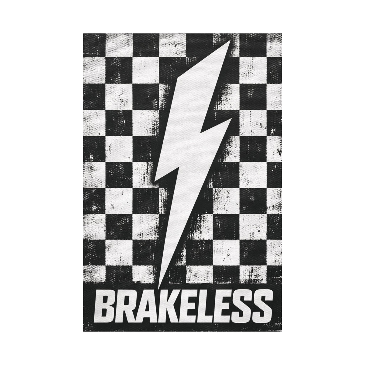 Brakeless Lightning Checkerboard Canvas Print - Canvas - BRAKELESS