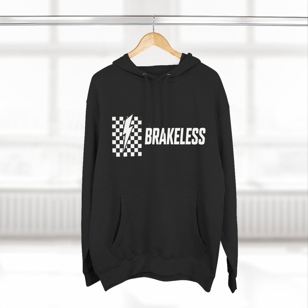 Brakeless Racing Hoodie — Checker Flag Streetwear Pullover - Hoodie - BRAKELESS
