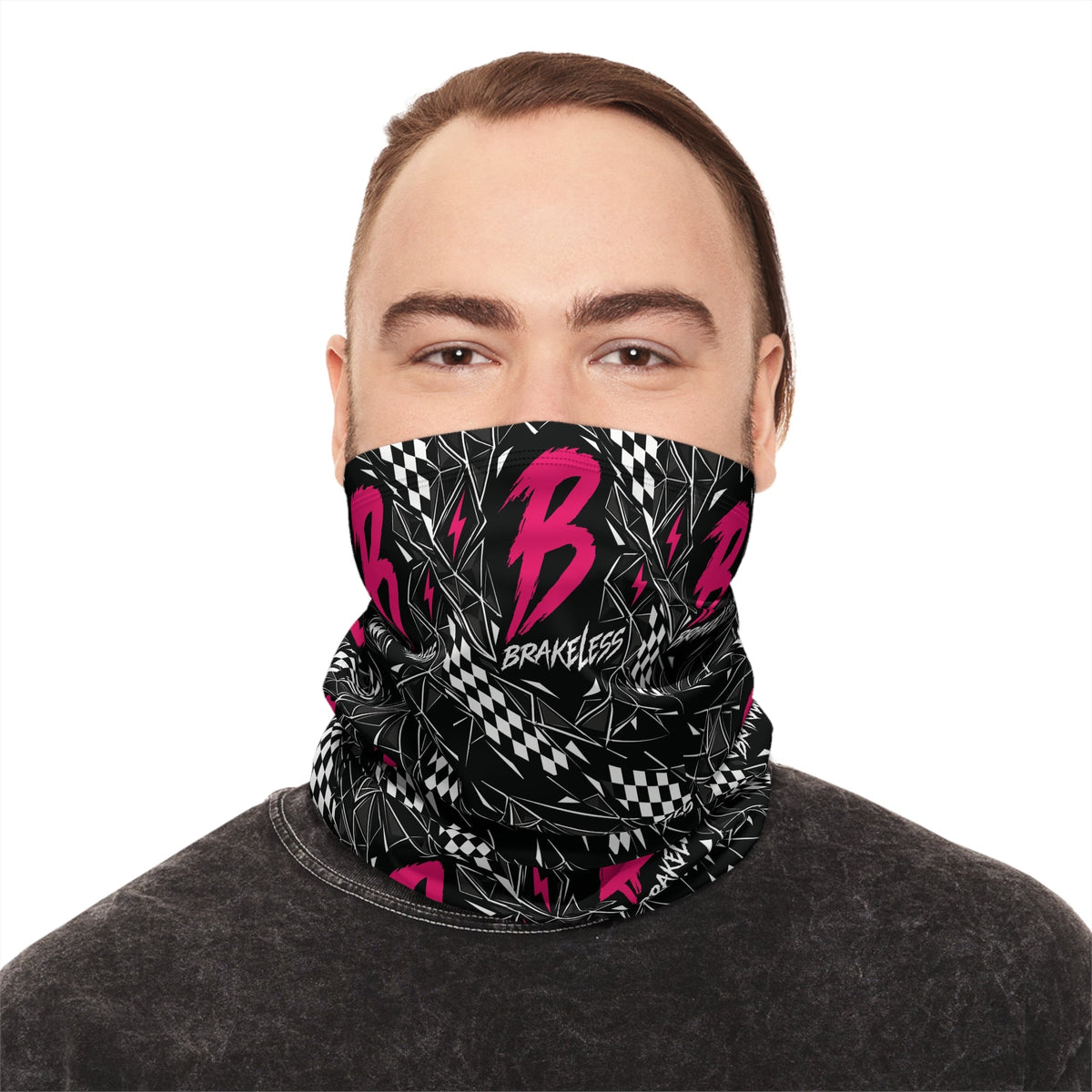 Brakeless Shatter Winter Neck Gaiter – Pink - All Over Prints - BRAKELESS