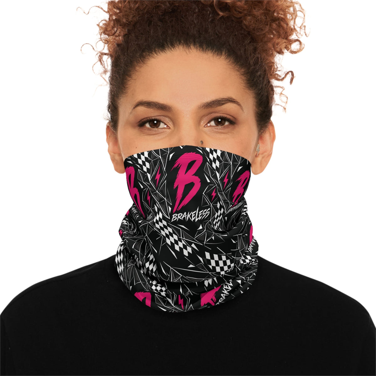Brakeless Shatter Winter Neck Gaiter – Pink - All Over Prints - BRAKELESS