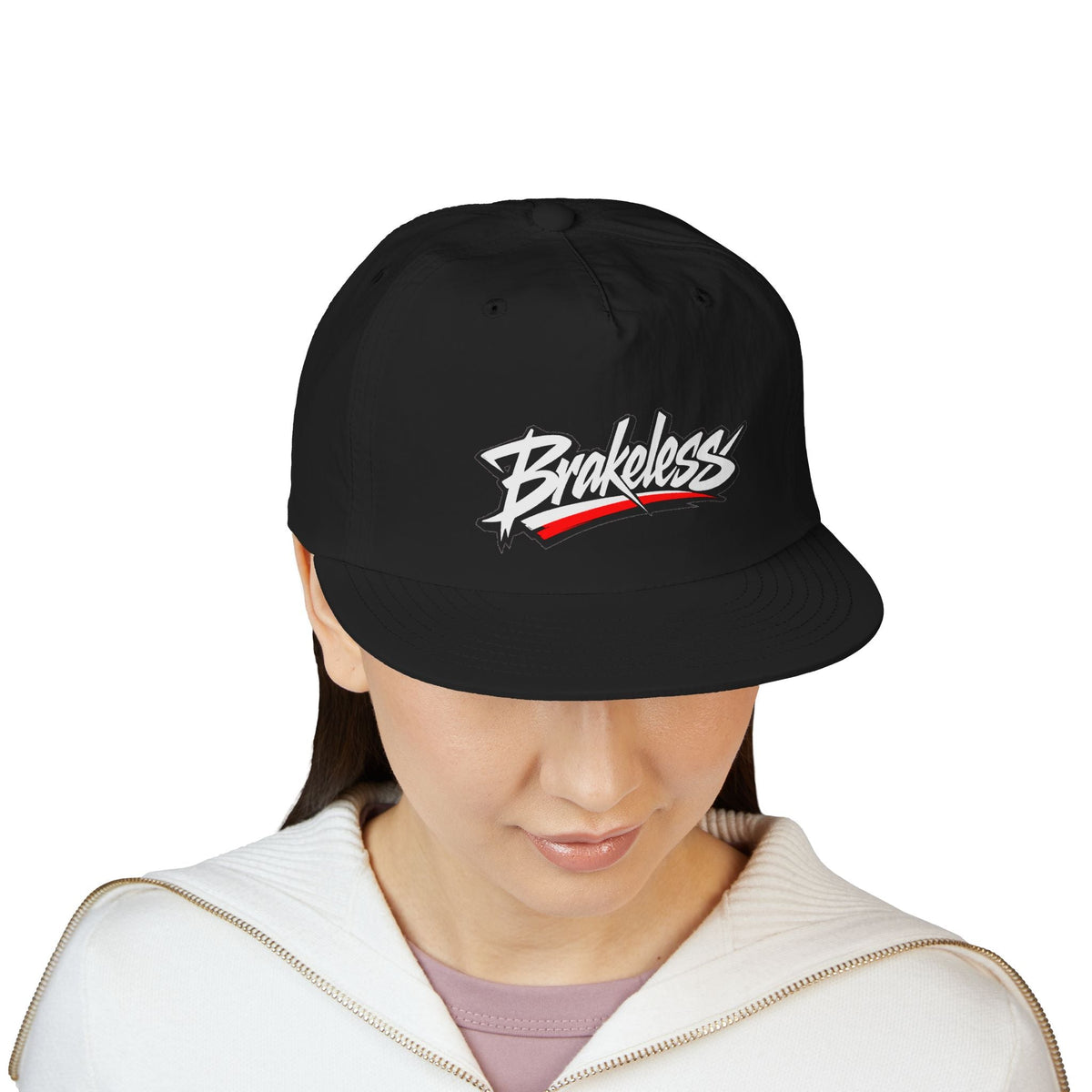 Brakeless Surf Skate Cap — Retro Script Skate/Surf Snapback Hat - Hats - BRAKELESS