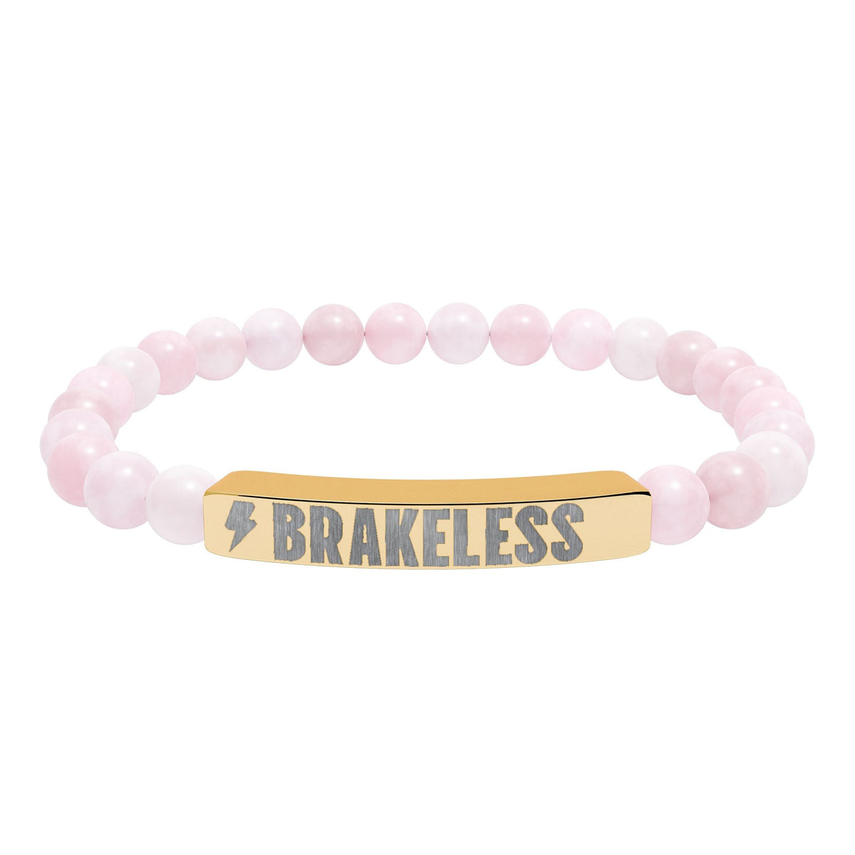 Engraved Natural Stone Stretch Bar Bracelet — 'BRAKELESS' Beaded Bracelet - Accessories - BRAKELESS
