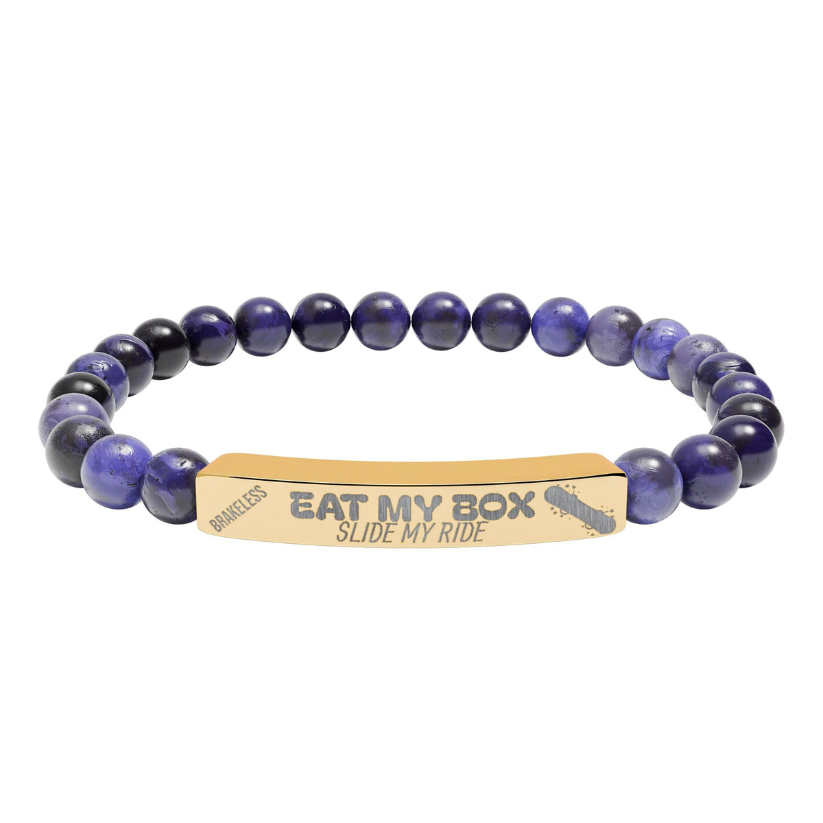 Engraved Natural Stone Stretch Bracelet — "EAT MY BOX" Bar - Accessories - BRAKELESS