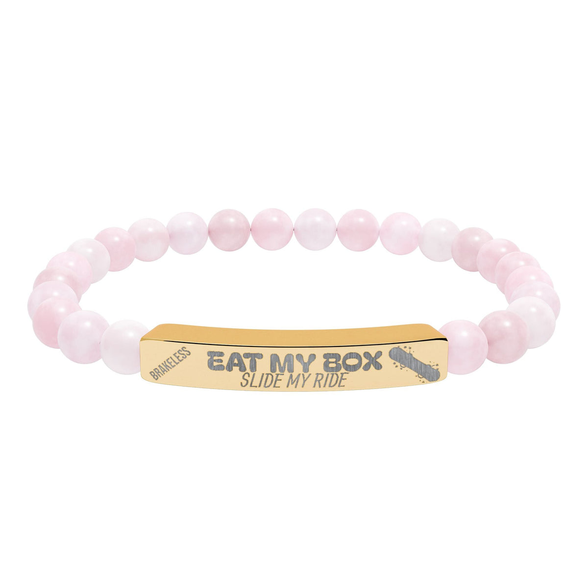 Engraved Natural Stone Stretch Bracelet — "EAT MY BOX" Bar - Accessories - BRAKELESS