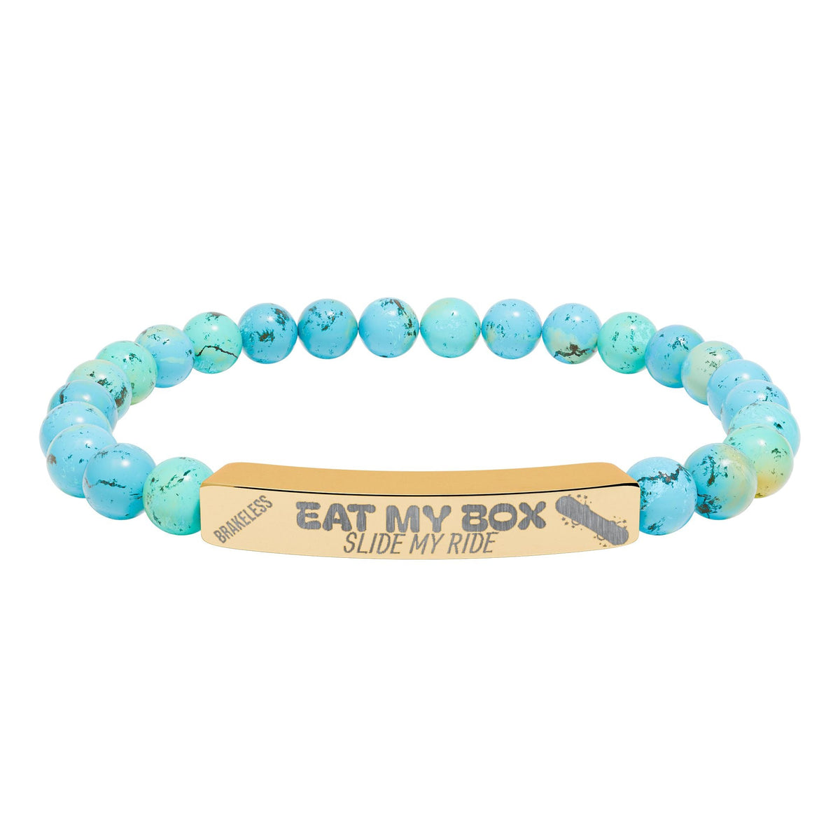 Engraved Natural Stone Stretch Bracelet — "EAT MY BOX" Bar - Accessories - BRAKELESS