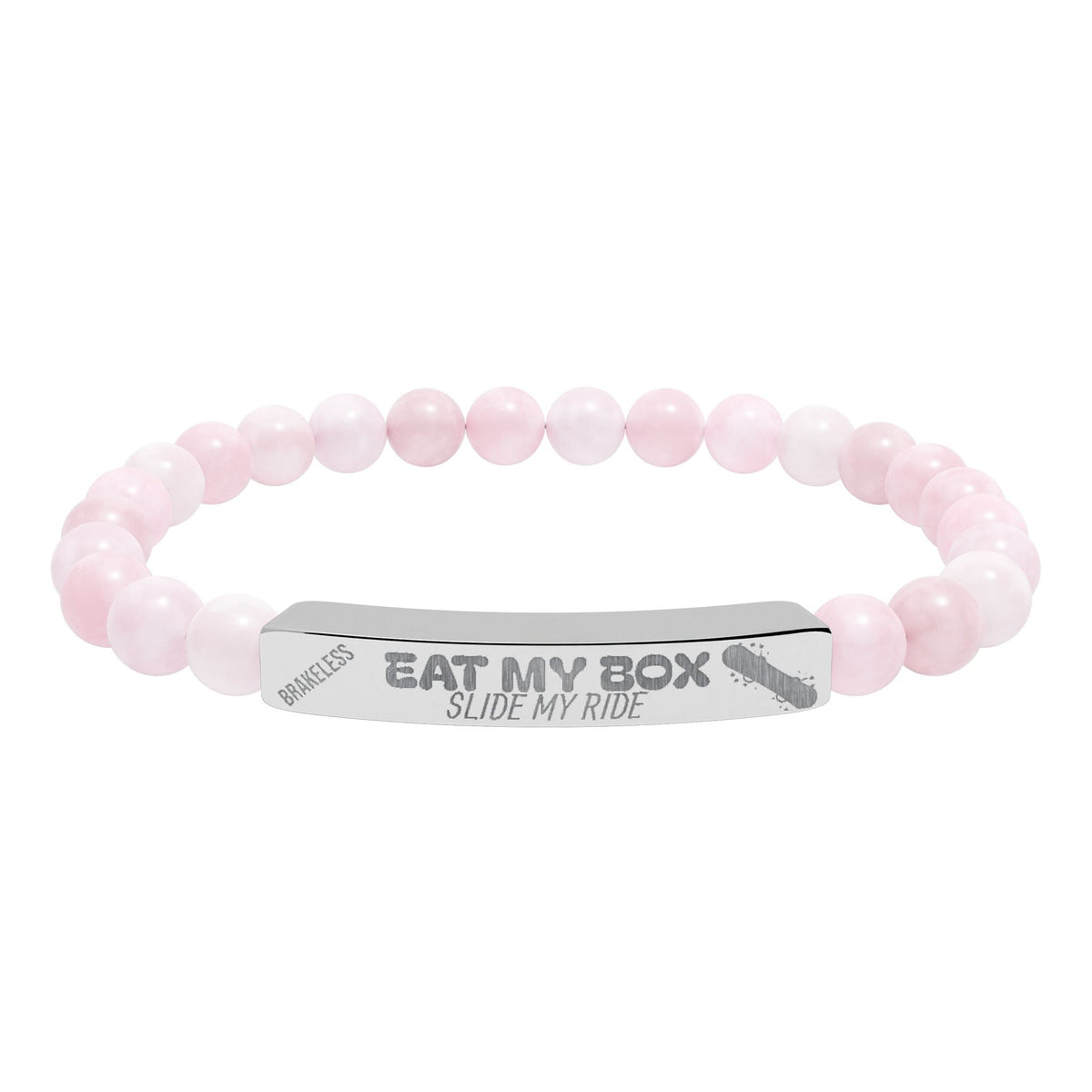 Engraved Natural Stone Stretch Bracelet — "EAT MY BOX" Bar - Accessories - BRAKELESS
