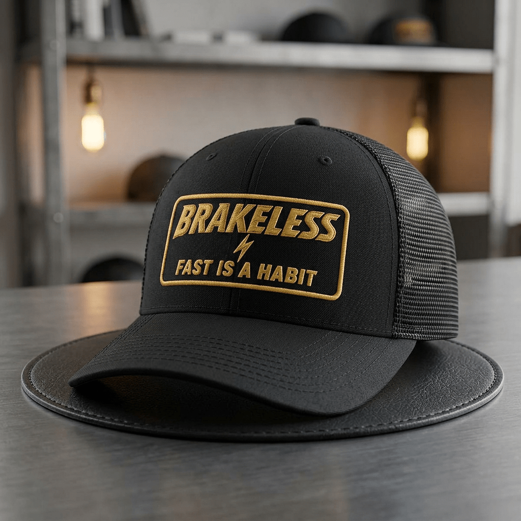 Fast Is a Habit - 5 Panel Trucker Hat - Hats - BRAKELESS