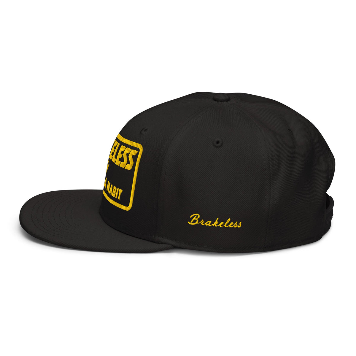FAST IS A HABIT - Gold + Black Snapback Hat - BRAKELESS