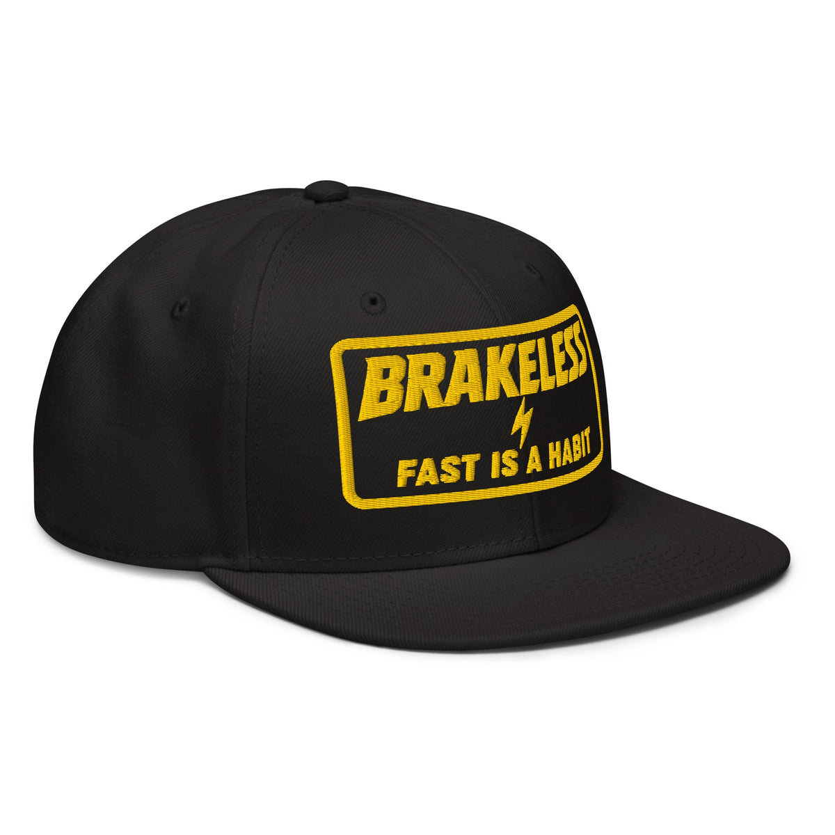 FAST IS A HABIT - Gold + Black Snapback Hat - BRAKELESS
