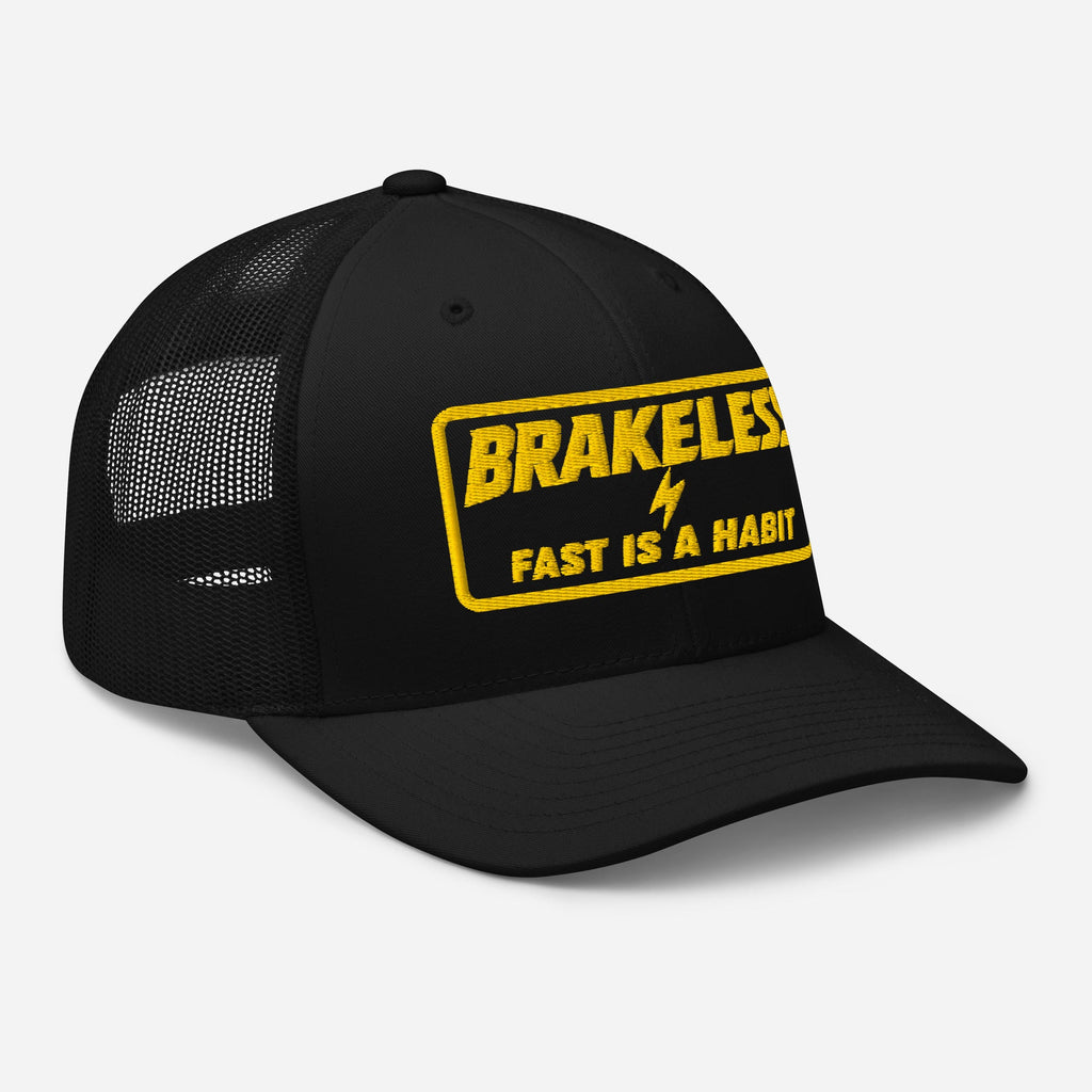 FAST IS A HABIT - Gold + Black Trucker Cap - BRAKELESS