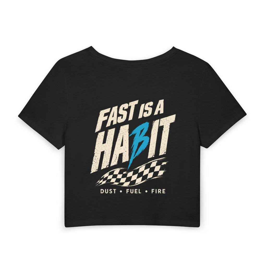 Fast Is a Habit Women's Baby Tee - Crop Top (Vintage Print) - T-Shirt - BRAKELESS