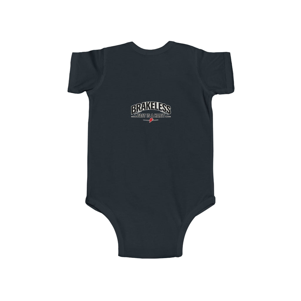 Infant Bodysuit — 'No Brakes, Just Binkies' Brakeless Racing Baby Onesie - Baby Bodysuit - BRAKELESS