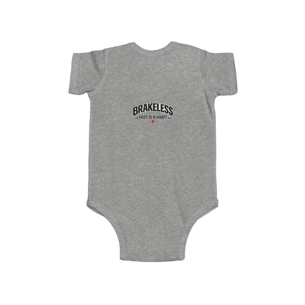 Infant Bodysuit — 'No Brakes, Just Binkies' Brakeless Racing Baby Onesie - Baby Bodysuit - BRAKELESS