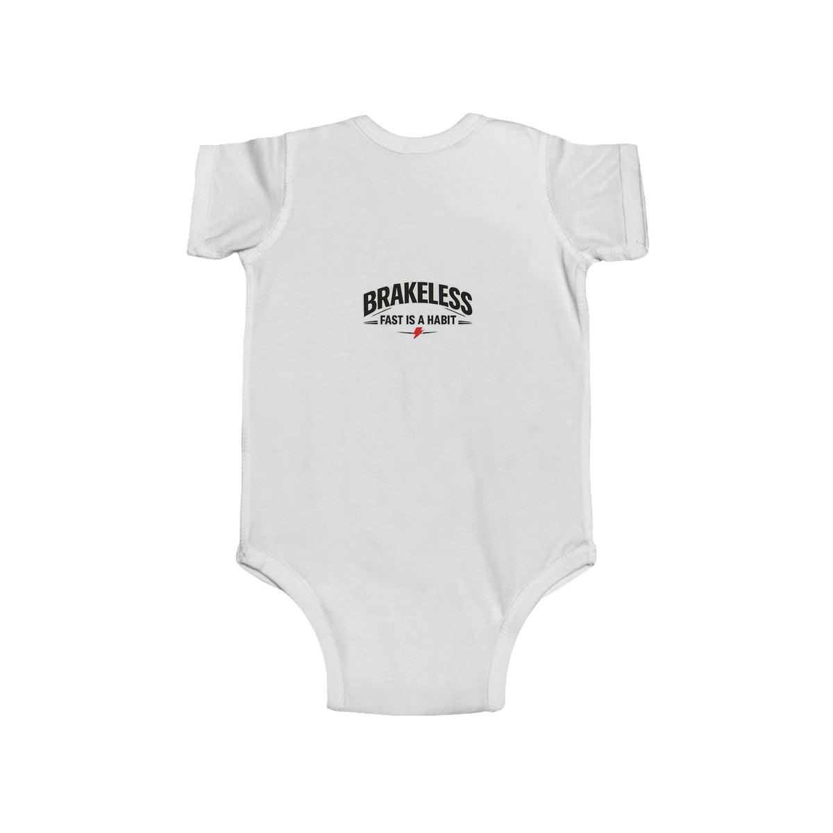 Infant Bodysuit — 'No Brakes, Just Binkies' Brakeless Racing Baby Onesie - Baby Bodysuit - BRAKELESS