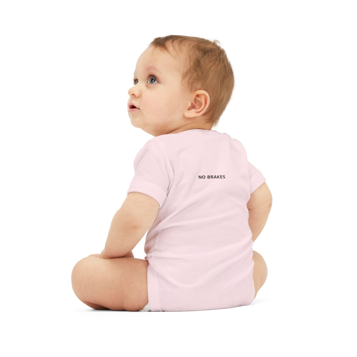 Infant One-Piece Bodysuit — ‘No Brakes’ Retro Motorcycle Chest Graphic - Kids clothes - BRAKELESS