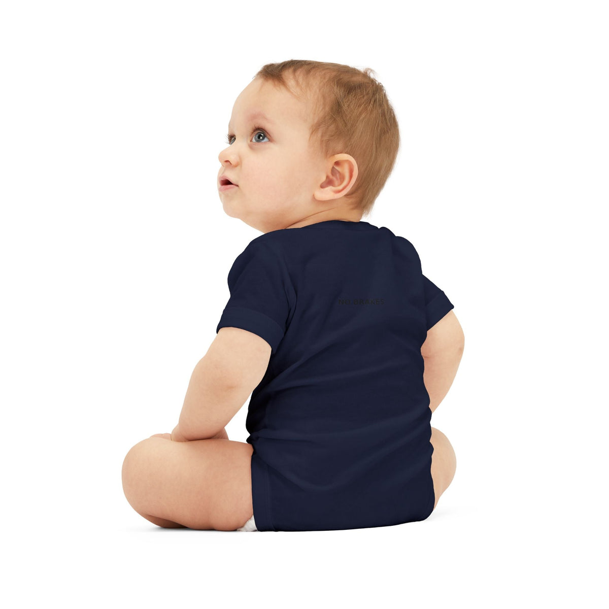 Infant One-Piece Bodysuit — ‘No Brakes’ Retro Motorcycle Chest Graphic - Kids clothes - BRAKELESS