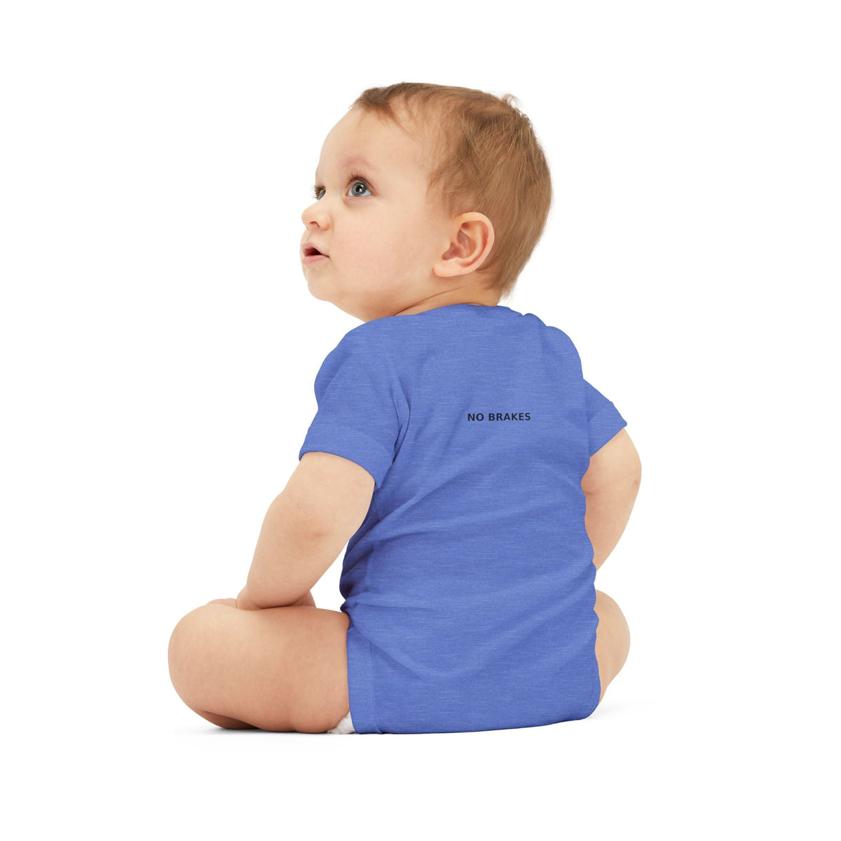 Infant One-Piece Bodysuit — ‘No Brakes’ Retro Motorcycle Chest Graphic - Kids clothes - BRAKELESS