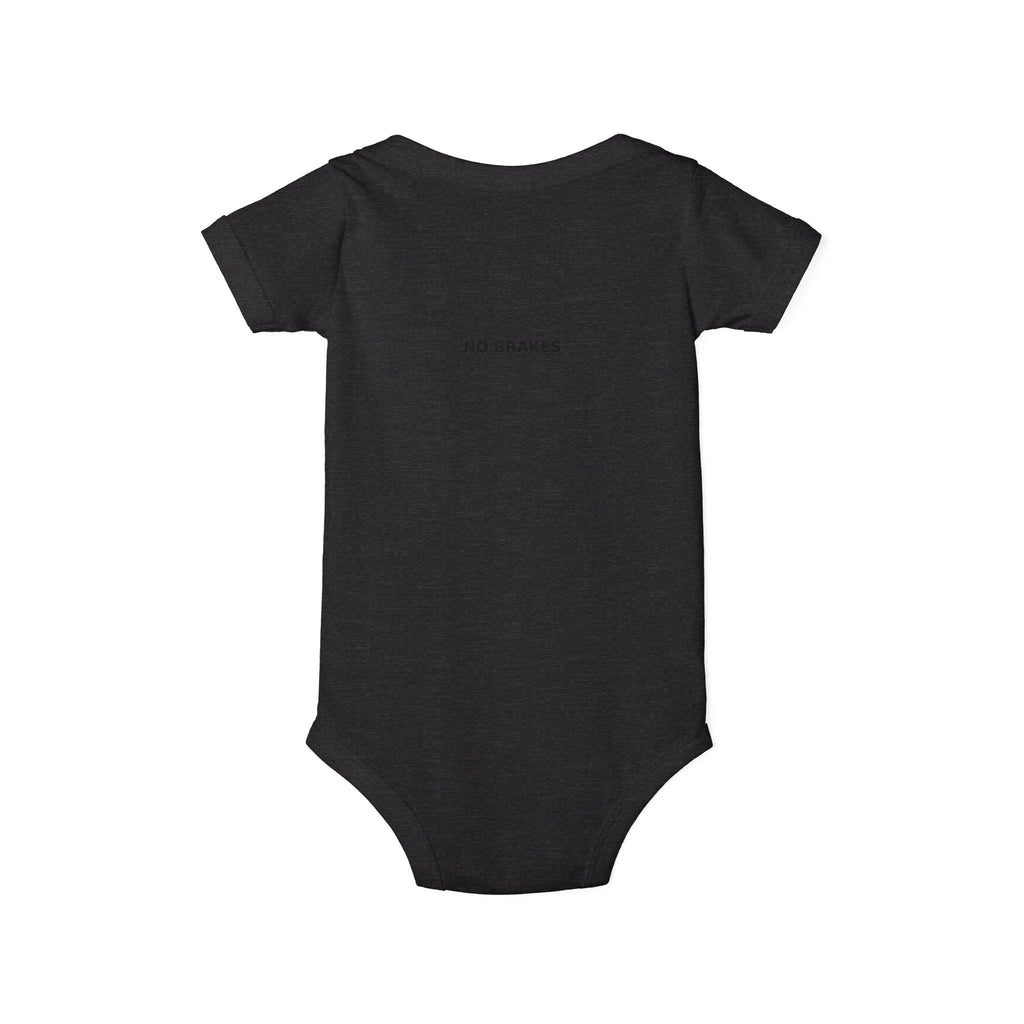 Infant One-Piece Bodysuit — ‘No Brakes’ Retro Motorcycle Chest Graphic - Kids clothes - BRAKELESS