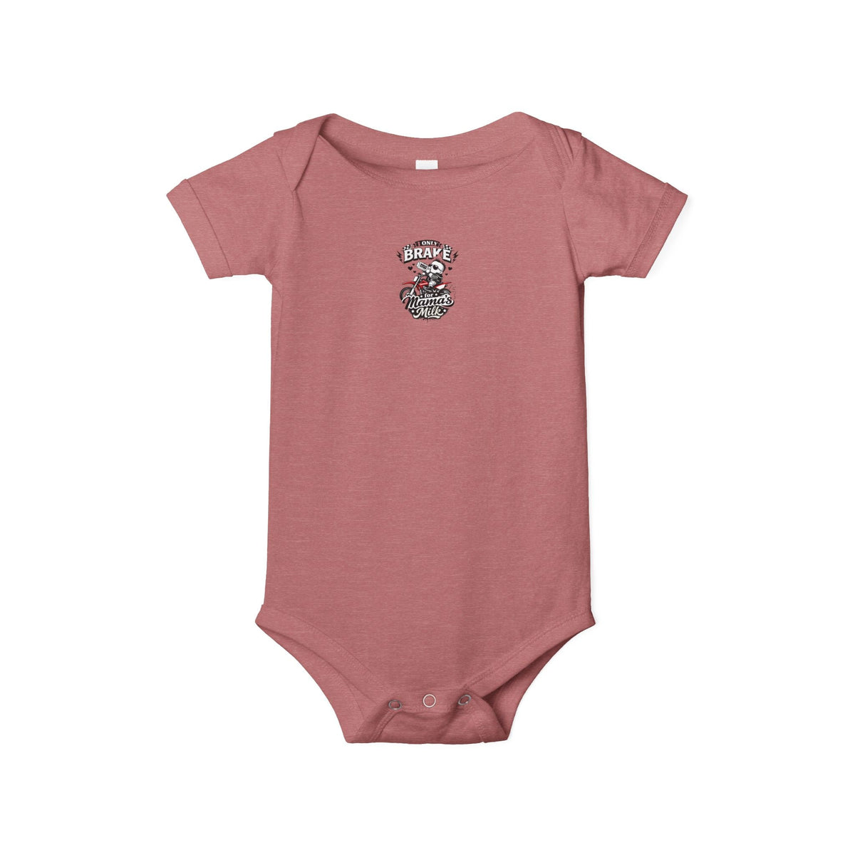 Infant One-Piece Bodysuit — ‘No Brakes’ Retro Motorcycle Chest Graphic - Kids clothes - BRAKELESS