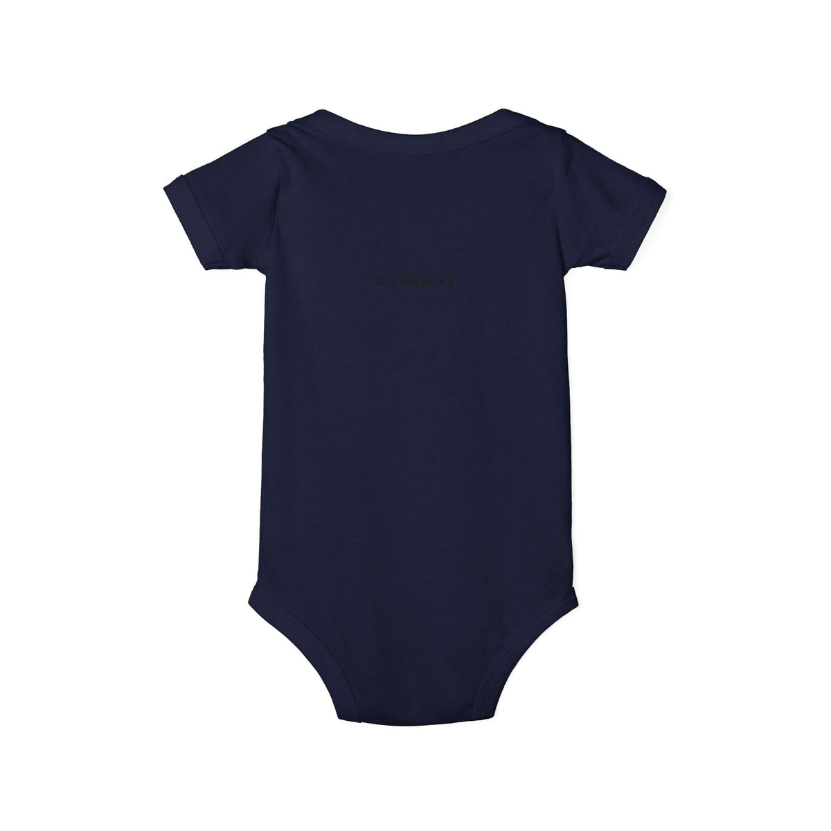 Infant One-Piece Bodysuit — ‘No Brakes’ Retro Motorcycle Chest Graphic - Kids clothes - BRAKELESS