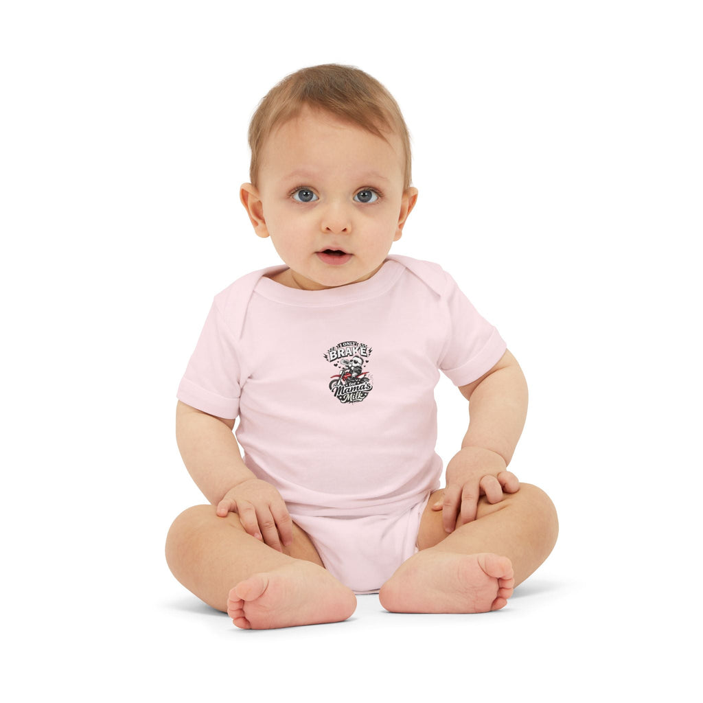 Infant One-Piece Bodysuit — ‘No Brakes’ Retro Motorcycle Chest Graphic - Kids clothes - BRAKELESS